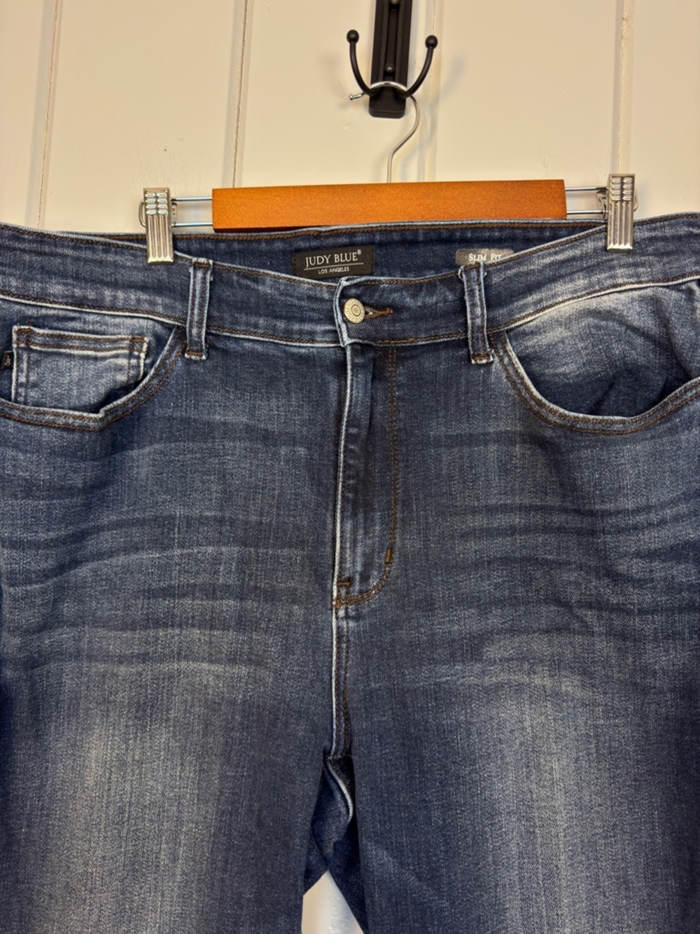 Judy Blue Miles City Mid Rise Slim Fit Dark Blue JB82428 DK-PL Size 18W - Picture 2 of 13